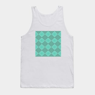 Aqua Green Illusion Geometric Patterns Tank Top